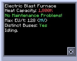 electric blast furnace not accepting power.